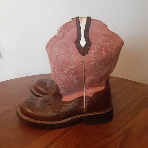 ARIAT Womens 6 B BROWN FATBABY Pink Cowgirl Western 10001205 (16981) - Picture 2 of 13